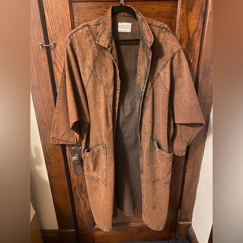 Oversized Brown Acid Wash Grunge Jacket